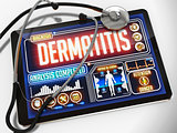 Dermatitis on the Display of Medical Tablet.