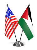 USA and Jordan - Miniature Flags.