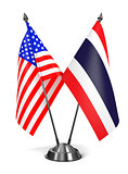 USA and Thailand - Miniature Flags.