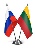 Russia and Lithuania - Miniature Flags.