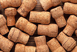 Champagne wine corks texture