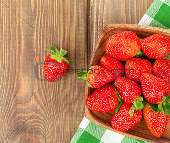 Fresh ripe strawberry in bowl