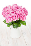 Fresh spring garden pink roses bouquet