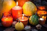 Pumpkins and candles