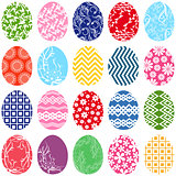 Twenty ornamental Easter eggs