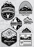 set of templates for emblems with mountains