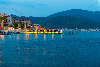 Night Scene sea promenade resort city