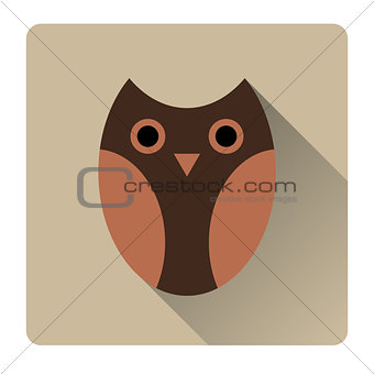 Owl stylized icon nature colors