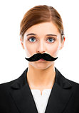 Beautiful woman with a moustache