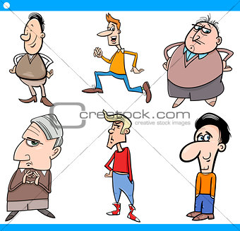 men characters set cartoon illustration