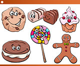 sweets and cookies set cartoon