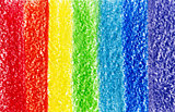 Seven crayon multi colored strokes