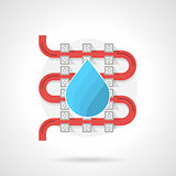 Colorful vector icon for water heated floor