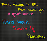 Three things in life