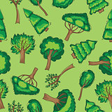 Forest trees Seamless vector patten
