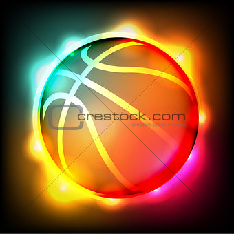 Glowing Basketball Illustration