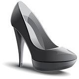 Gray female shoe with high heels