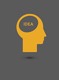 Human head creating a new idea. Creative Idea. vector.