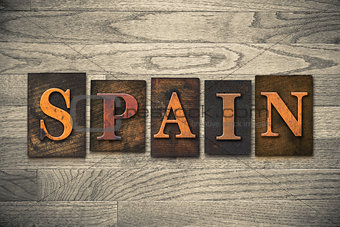 Spain Wooden Letterpress Concept