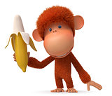 The monkey with banana