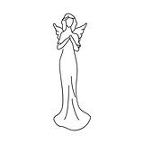 Simple sketch of an angel, a female figure with wings