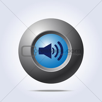 Speaker volume icon on blue button