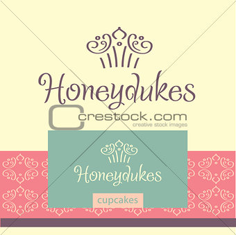 Vector logo for confectionery, making cupcakes