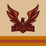 Vector logo with a picture of an eagle. Legion