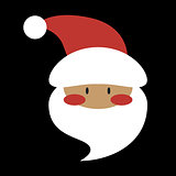 Flat Design Vector Santa Claus Face Icon