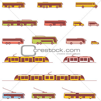 Vector public transport icons