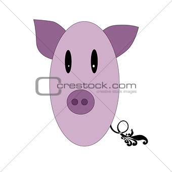 Little funny pig pink color
