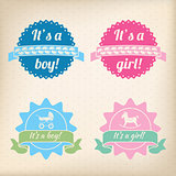 Baby badges for girls and boys