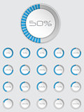 Cool 3d loader icon set in blue