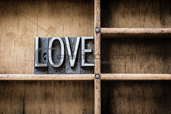 Love Letterpress Type in Drawer