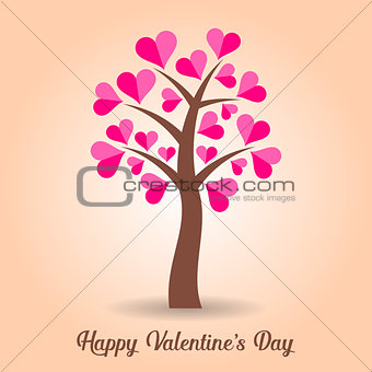 Valentine card with tree
