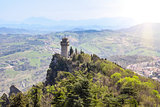 Panoramic view of a small tower Montale from the fortress Guaita