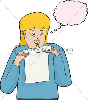 Isolated Woman Reading Letter