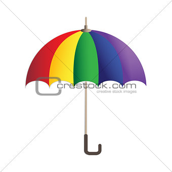 Rainbow bright umbrella simple icon