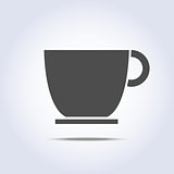 Stylized cup icon gray colors