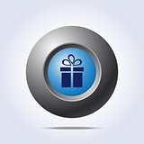 Blue button with present icon