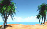 3D tropical landscape