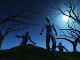 3D render of zombies