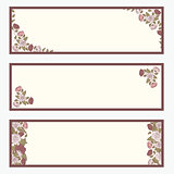 Retro banners with abstract flowers set