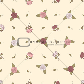 Retro floral seamless pattern