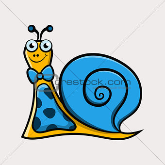 Gentleman cartoon snail with tie