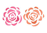 Stylized watercolor roses