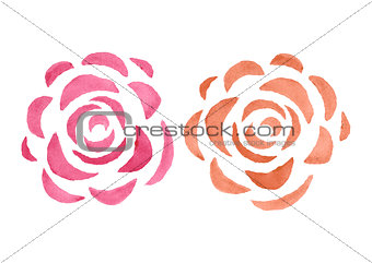 Stylized watercolor roses