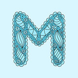 Cute letter M. Floral monogram M