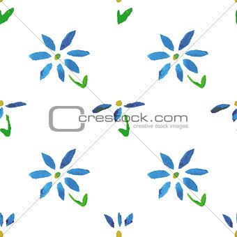 Seamless pattern with grunge watercolor flowers