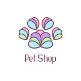 Original pet shop logo with pet paw